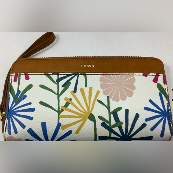 Fossil Felicity Satchel Crossbody Shoulder Bag Spring Bouquet and Wallet - Picture 2 of 9